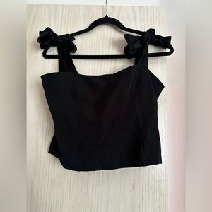 Topshop Tie Sleeve Crop Top